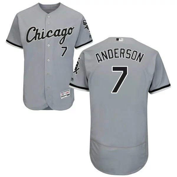 #7 Chicago White Sox Tim Anderson Authentic Jersey: Grey Men's Baseball Road Flex Base5861455