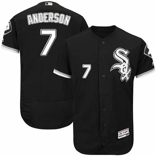 #7 Chicago White Sox Tim Anderson Authentic Jersey: Black Men's Baseball Alternate Flex Base1591455