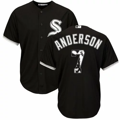 #7 Chicago White Sox Tim Anderson Authentic Jersey: Black Men's Baseball Team Logo Fashion Cool Base6021455