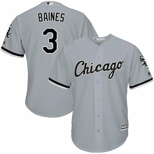 #3 Chicago White Sox Harold Baines Authentic Jersey: Grey Men's Baseball Road Flex Base7531913