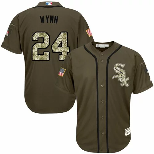 #24 Chicago White Sox Early Wynn Authentic Jersey: Green Youth Baseball Salute to Service2580326