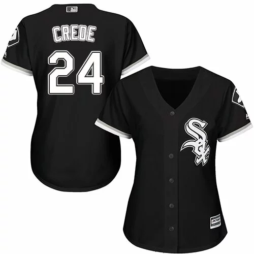 #24 Chicago White Sox Joe Crede Authentic Jersey: Black Women's Baseball Alternate Cool Base7210326