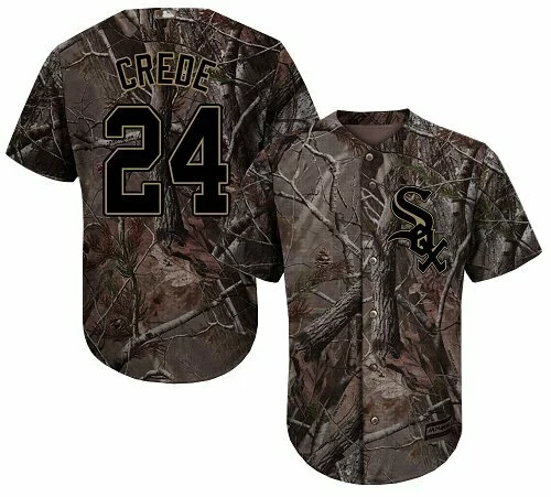 #24 Chicago White Sox Joe Crede Authentic Jersey: Camo Youth Baseball Realtree Collection Flex Base1992028