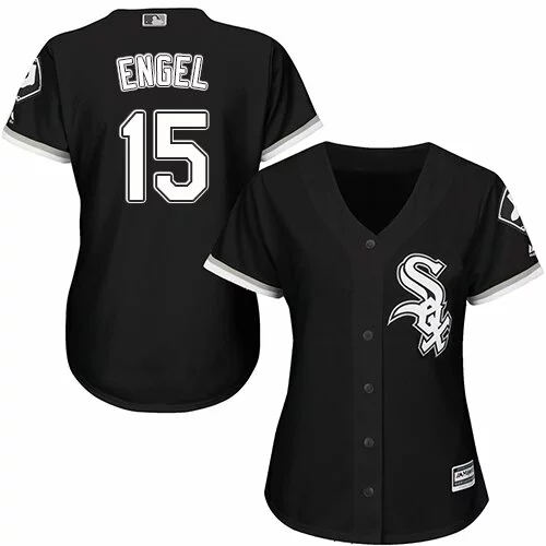 #15 Chicago White Sox Adam Engel Authentic Jersey: Black Women's Baseball Alternate Cool Base2631716