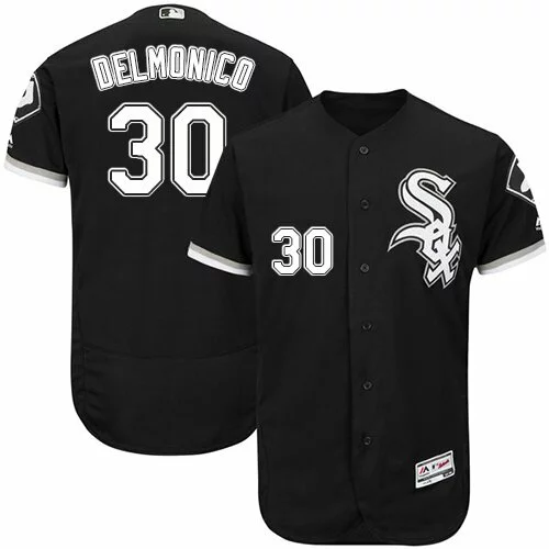 #30 Chicago White Sox Nicky Delmonico Authentic Jersey: Black Men's Baseball Alternate Flex Base8651716