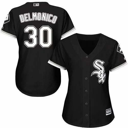 #30 Chicago White Sox Nicky Delmonico Authentic Jersey: Black Women's Baseball Alternate Cool Base1501716