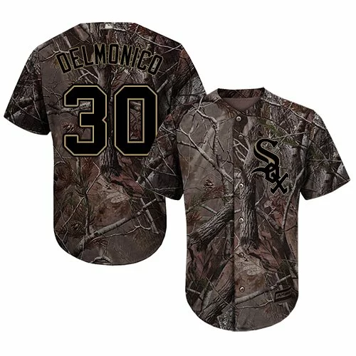 #30 Chicago White Sox Nicky Delmonico Authentic Jersey: Camo Youth Baseball Realtree Collection Flex Base6761716