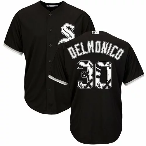 #30 Chicago White Sox Nicky Delmonico Authentic Jersey: Black Men's Baseball Team Logo Fashion Cool Base9701716