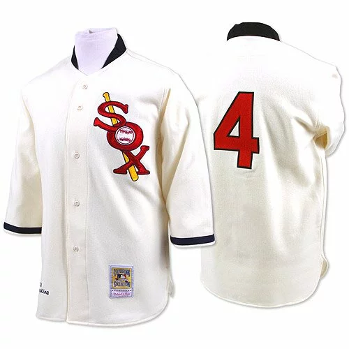 #4 Chicago White Sox Luke Appling Authentic Jersey: Cream Men's Baseball Throwback3850326