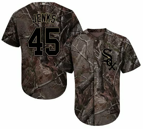 #45 Chicago White Sox Bobby Jenks Authentic Jersey: Camo Youth Baseball Realtree Collection Flex Base6342028