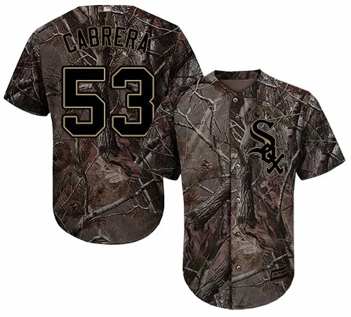 #53 Chicago White Sox Melky Cabrera Authentic Jersey: Camo Youth Baseball Realtree Collection Flex Base2082028