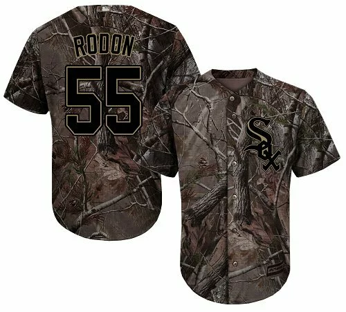 #55 Chicago White Sox Carlos Rodon Authentic Jersey: Camo Youth Baseball Realtree Collection Flex Base9992028