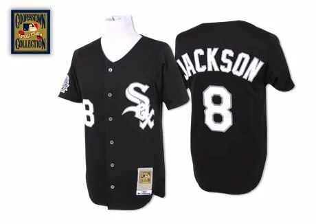 #8 Chicago White Sox Bo Jackson Authentic Jersey: Black Men's Baseball Throwback9630326