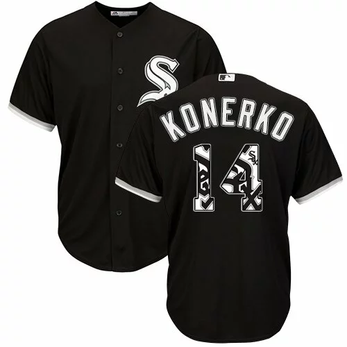 #14 Chicago White Sox Paul Konerko Authentic Jersey: Black Men's Baseball Team Logo Fashion Cool Base2822013