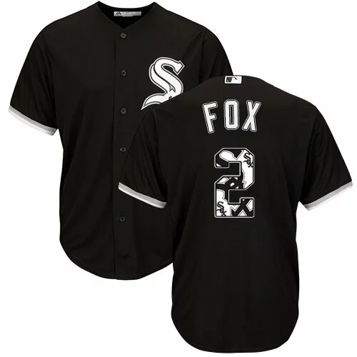 #2 Chicago White Sox Nellie Fox Authentic Jersey: Black Men's Baseball Team Logo Fashion Cool Base7832013