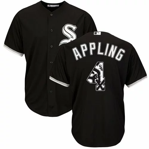 #4 Chicago White Sox Luke Appling Authentic Jersey: Black Men's Baseball Team Logo Fashion Cool Base5882013