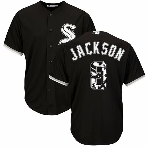 #8 Chicago White Sox Bo Jackson Authentic Jersey: Black Men's Baseball Team Logo Fashion Cool Base9222013