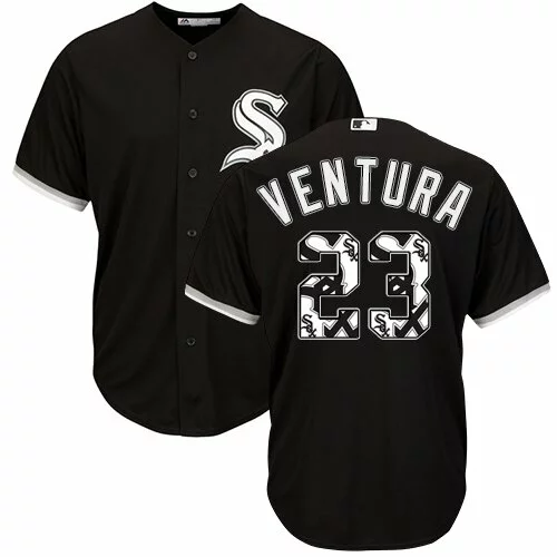 #23 Chicago White Sox Robin Ventura Authentic Jersey: Black Men's Baseball Team Logo Fashion Cool Base7592013