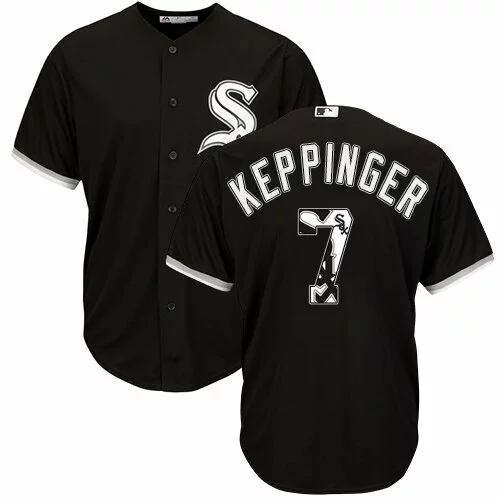 #7 Chicago White Sox Jeff Keppinger Authentic Jersey: Black Men's Baseball Team Logo Fashion Cool Base5202013