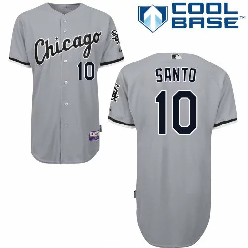 #10 Chicago White Sox Ron Santo Replica Jersey: Grey Men's Baseball Road Cool Base7500326