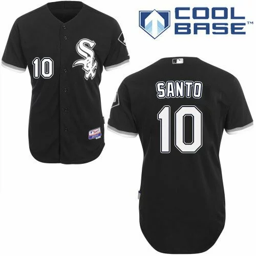 #10 Chicago White Sox Ron Santo Replica Jersey: Black Men's Baseball Alternate Cool Base5100326