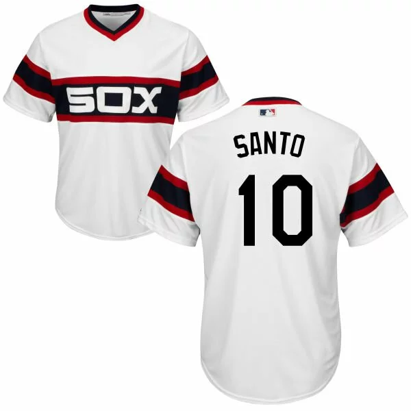 #10 Chicago White Sox Ron Santo Replica Jersey: White Men's Baseball Alternate Cool Base2670326