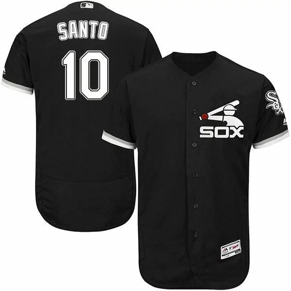 #10 Chicago White Sox Ron Santo Authentic Jersey: Black Men's Baseball Flexbase Collection4400326