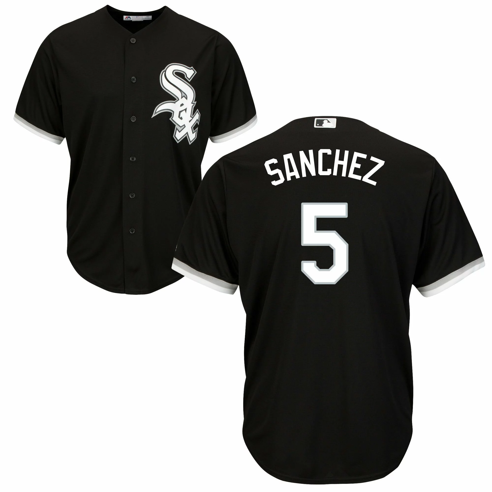 #5 Chicago White Sox Yolmer Sanchez Authentic Jersey: Black Youth Baseball Alternate Cool Base6721716