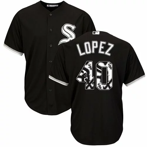#40 Chicago White Sox Reynaldo Lopez Authentic Jersey: Black Men's Baseball Team Logo Fashion Cool Base9511716