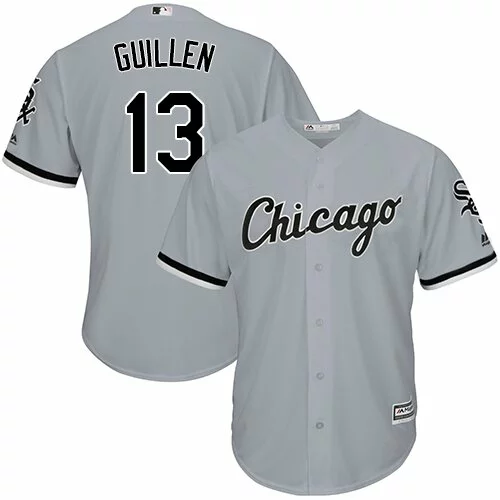 #13 Chicago White Sox Ozzie Guillen Authentic Jersey: Grey Men's Baseball Road Flex Base2451913