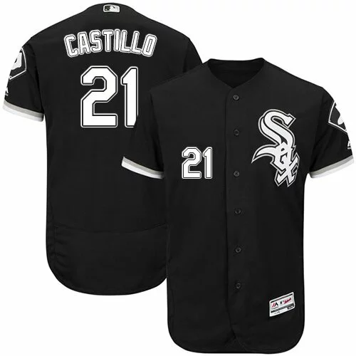 #21 Chicago White Sox Welington Castillo Authentic Jersey: Black Men's Baseball Alternate Flex Base3971716