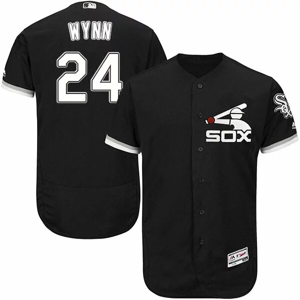 #24 Chicago White Sox Early Wynn Authentic Jersey: Black Men's Baseball Alternate Cool Base9990326