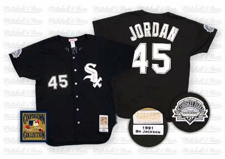 #45 Chicago White Sox Michael Jordan Authentic Jersey: Black Men's Baseball Throwback5400326