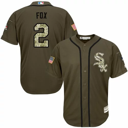 #2 Chicago White Sox Nellie Fox Authentic Jersey: Green Men's Baseball Salute to Service5060326