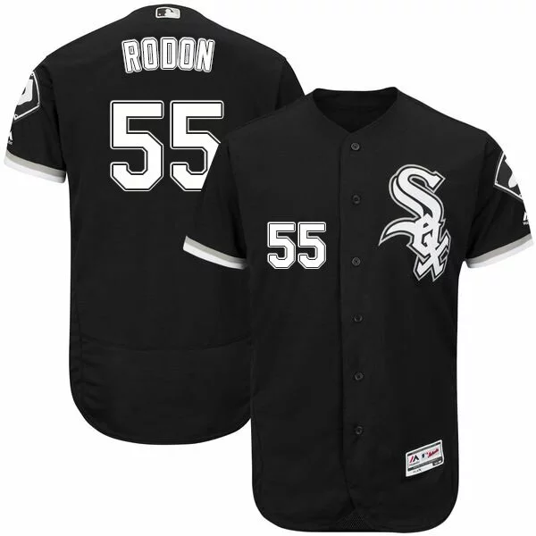 #55 Chicago White Sox Carlos Rodon Authentic Jersey: Black Men's Baseball Flexbase Collection1350326