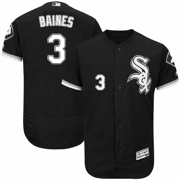 #3 Chicago White Sox Harold Baines Authentic Jersey: Black Men's Baseball Flexbase Collection6570326