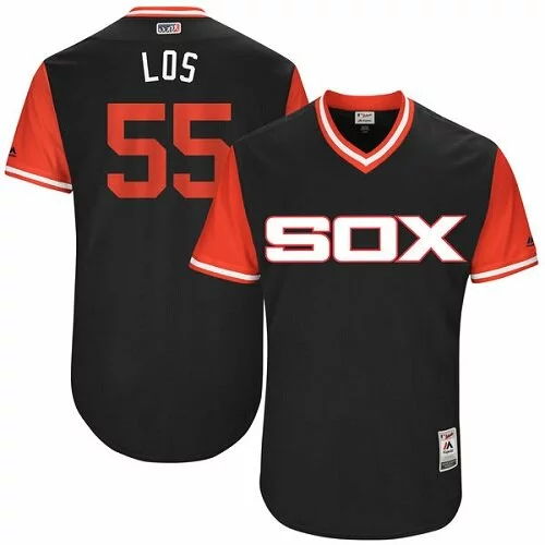 #55 Chicago White Sox Carlos Rodon Authentic Jersey: Black Men's Baseball Players Weekend 