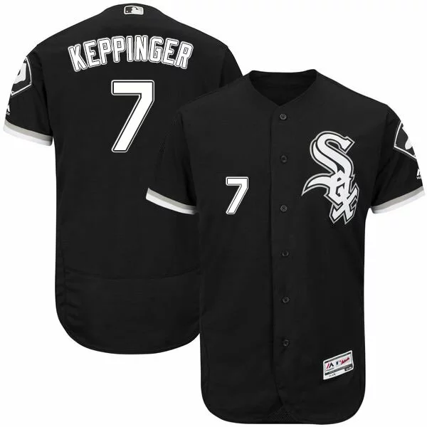 #7 Chicago White Sox Jeff Keppinger Authentic Jersey: Black Men's Baseball Flexbase Collection9540326
