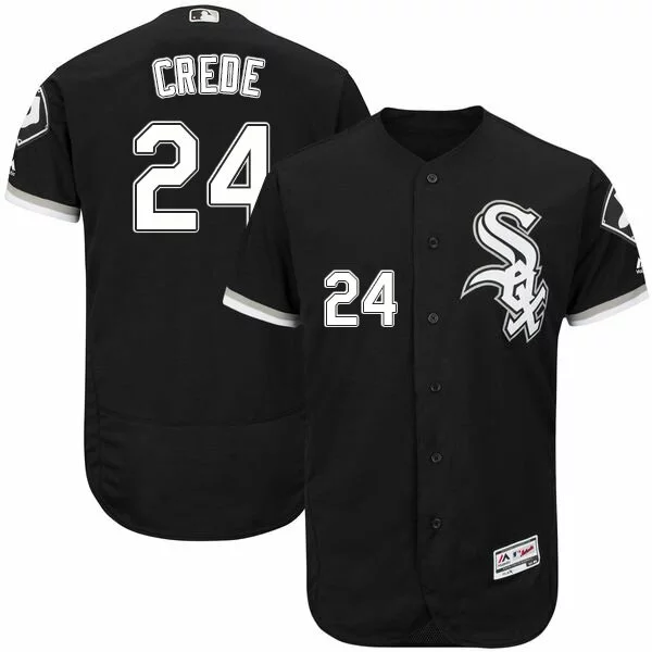 #24 Chicago White Sox Joe Crede Authentic Jersey: Black Men's Baseball Flexbase Collection5550326