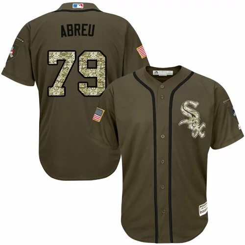 #79 Chicago White Sox Jose Abreu Authentic Jersey: Green Youth Baseball Salute to Service6910326