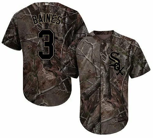 #3 Chicago White Sox Harold Baines Authentic Jersey: Camo Youth Baseball Realtree Collection Flex Base7542028