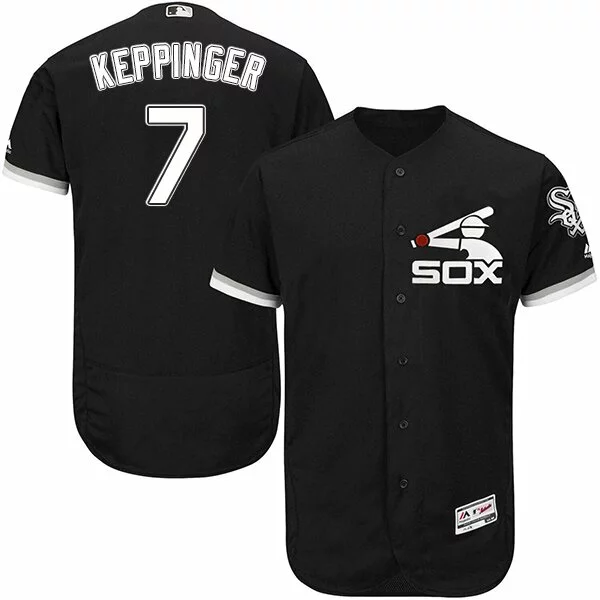 #7 Chicago White Sox Jeff Keppinger Authentic Jersey: Black Youth Baseball Alternate Cool Base7770326