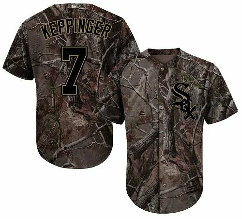 #7 Chicago White Sox Jeff Keppinger Authentic Jersey: Camo Men's Baseball Realtree Collection Flex Base9992028