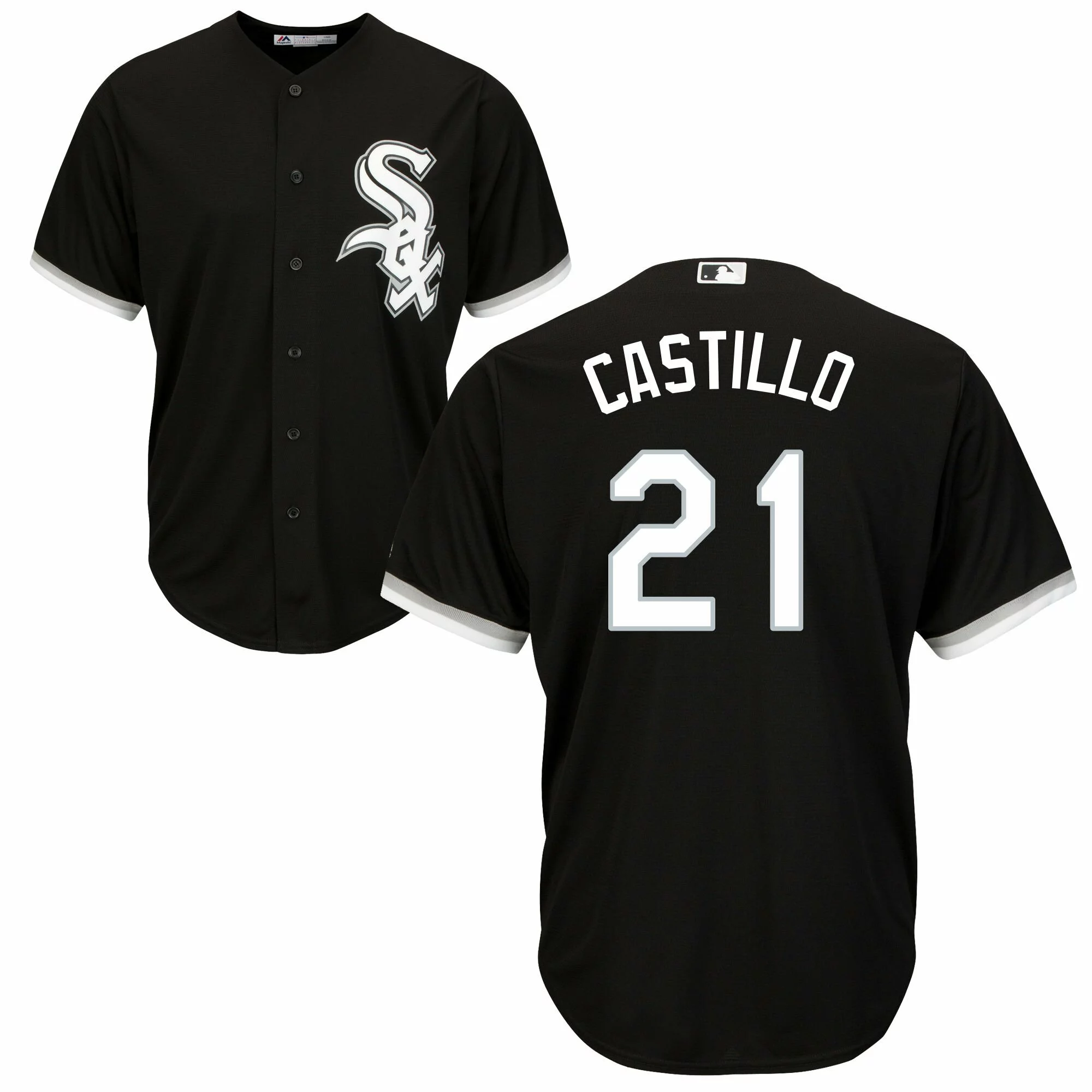 #21 Chicago White Sox Welington Castillo Authentic Jersey: Black Youth Baseball Alternate Cool Base9061716