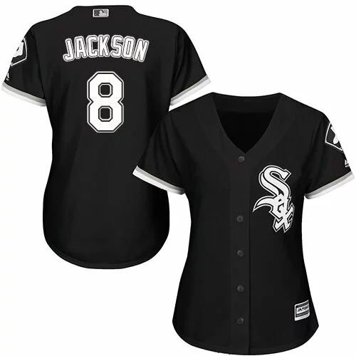#8 Chicago White Sox Bo Jackson Authentic Jersey: Black Women's Baseball Alternate Cool Base8770326