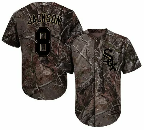 #8 Chicago White Sox Bo Jackson Authentic Jersey: Camo Youth Baseball Realtree Collection Flex Base7642028