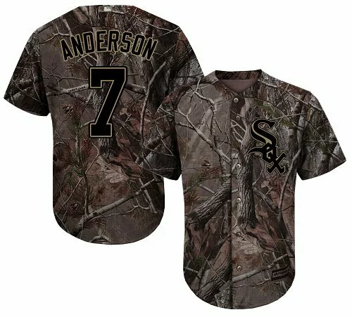 #7 Chicago White Sox Tim Anderson Authentic Jersey: Camo Youth Baseball Realtree Collection Flex Base8982028