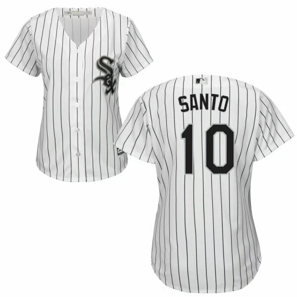 #10 Chicago White Sox Ron Santo Replica Jersey: White Women's Baseball Home Cool Base3360326