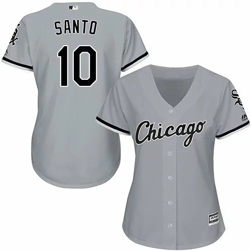 #10 Chicago White Sox Ron Santo Replica Jersey: Grey Women's Baseball Road Cool Base3990326
