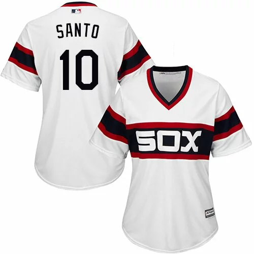 #10 Chicago White Sox Ron Santo Authentic Jersey: White Women's Baseball Alternate Cool Base7100326